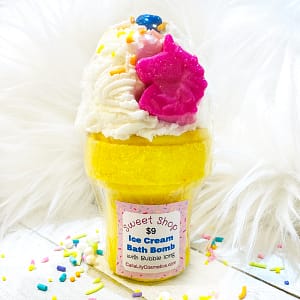 Ice Cream Cone Bath Bomb yellow