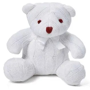 stuffed bear, baby gift, baby boy, baby girl, white bear