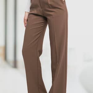 truffle pleated dress pants, light brown dress pants, women's dress pants, women's work apparel