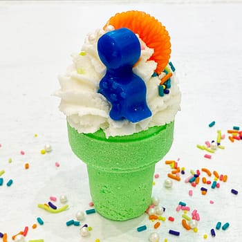 ice cream cone bath bomb green