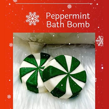 green peppermint candy bath bomb cocoa butter coconut oil vegan all natural