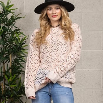 Lace Sweater, pull over sweater, blush sweater, dressy casual, women's sweater, teen sweater, juniors apparel
