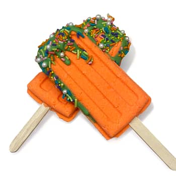orange, green frosting popsicle all natural vegan