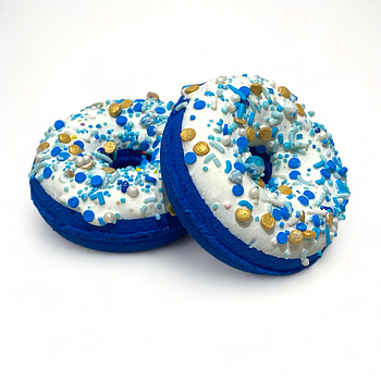 blueberry blue donut bath bomb 3 inches
