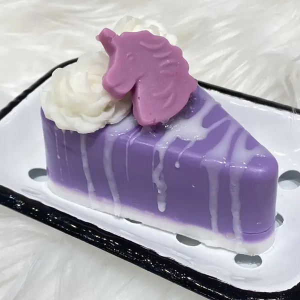 unicorn cake slice soap main image