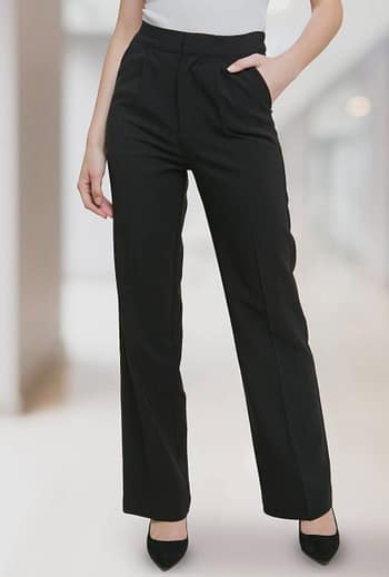 black pleated dress pants, dress pants, women's dress pants' women's work apparel