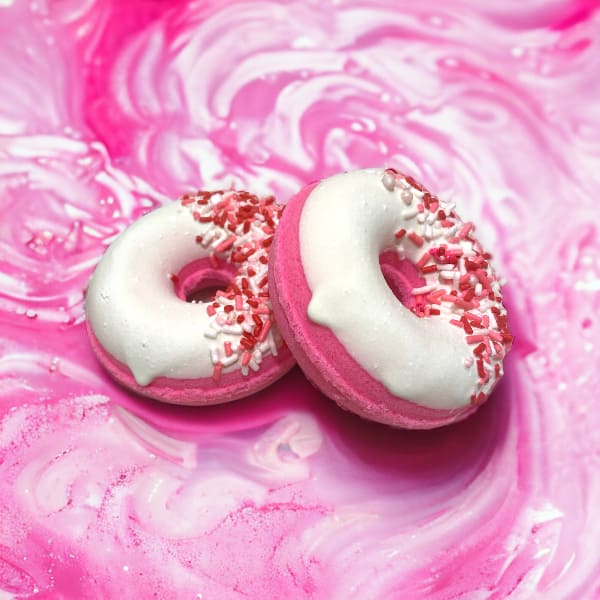 pink and white cotton candy donut bath bomb gallery